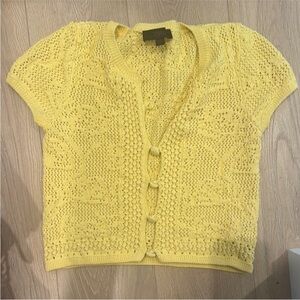Zara yellow crochet top